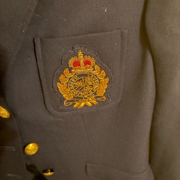 Lauren Ralph Lauren navy 100% wool crest blazer - Picture 5 of 6